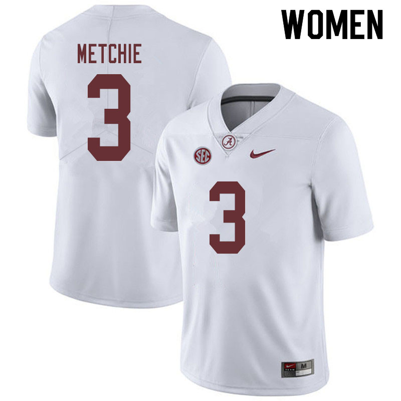 Alabama Crimson Tide Women's John Metchie #3 White NCAA Nike Authentic Stitched 2019 College Football Jersey ZP16K24IM